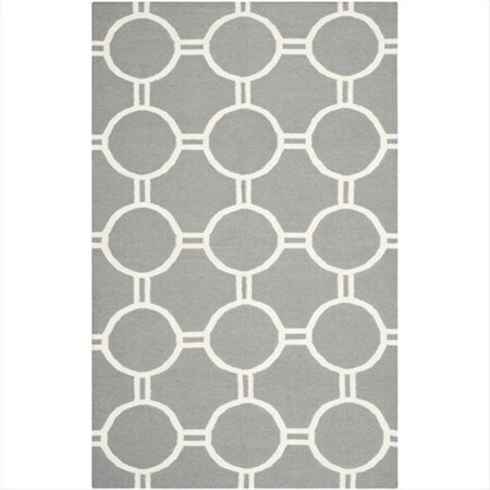 Safavieh 5 x 8 ft. Rectangle- Contemporary Dhurries Grey And Ivory Flatweave Rug DHU636B-5
